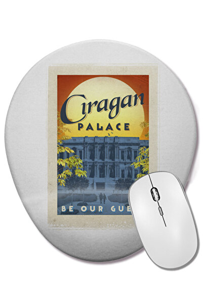 BASKI DÜNYASI Mouse Pad oval Çırağan Sarayı cu suport pentru încheietura mâinii