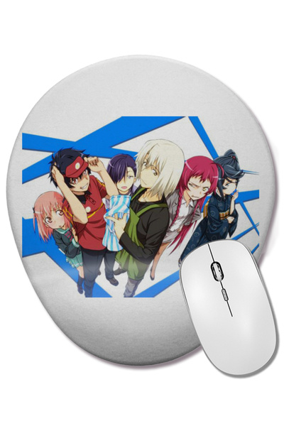 BASKI DÜNYASI Hataraku Maou Sama Mouse Pad oval cu suport pentru încheietura ...
