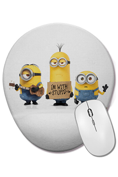 BASKI DÜNYASI Mouse Pad oval Minions Minions cu suport pentru încheietura mâinii