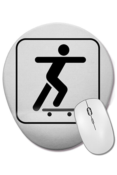 BASKI DÜNYASI Mouse Pad oval pentru skateboard cu suport pentru încheietura m...