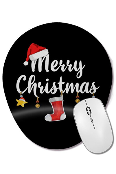 BASKI DÜNYASI Anul Nou Concept de Crăciun Fericit 020 Mouse Pad oval cu supor...