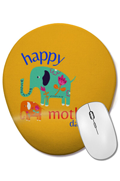 BASKI DÜNYASI Happy Mothers Day 2021 Mouse Pad oval cu suport pentru încheietura mâinii
