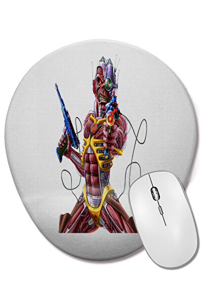 BASKI DÜNYASI Mouse Pad oval Eddie Cyborg cu suport pentru încheietura mâinii