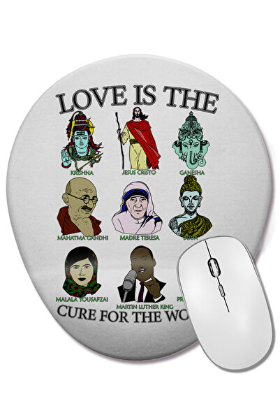 BASKI DÜNYASI Mouse Pad oval Amor E A Cura cu suport pentru încheietura mâinii