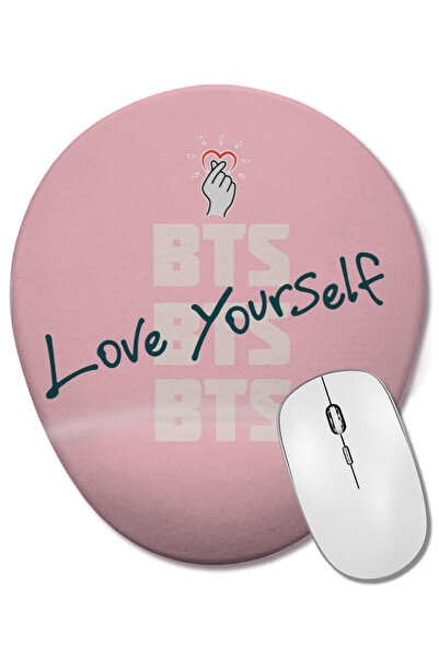 BASKI DÜNYASI Mouse Pad oval Bts Love Yourself cu suport pentru încheietura m...