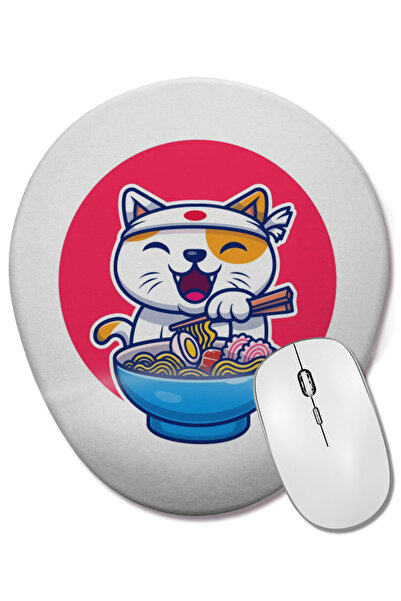 BASKI DÜNYASI pisică Mouse Pad oval cu suport pentru încheietura mâinii, cu u...