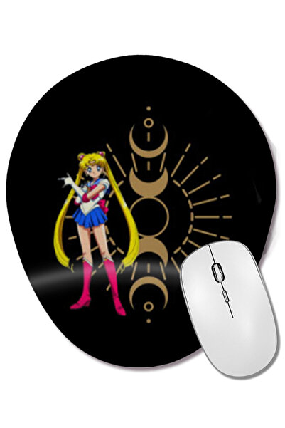 BASKI DÜNYASI Sailor Moon Character Gift Oval Mouse Pad with Wrist Support