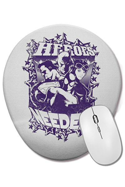 BASKI DÜNYASI Heroes Needed Mouse Pad oval cu suport pentru încheietura mâinii