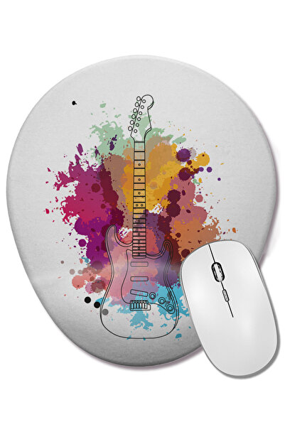 BASKI DÜNYASI Mouse Pad oval Strato pentru chitară cu suport pentru încheietu...