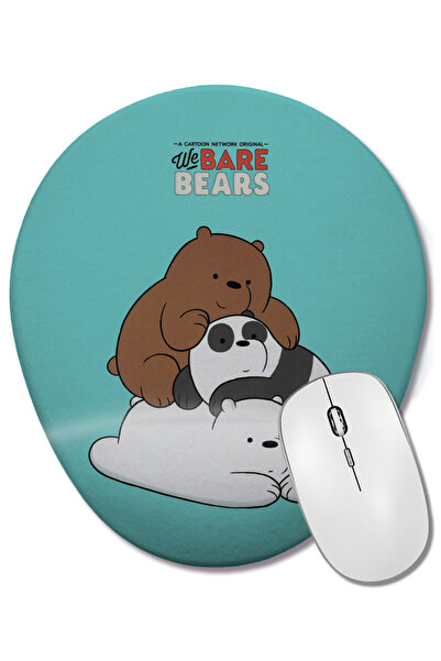 BASKI DÜNYASI We Bare Bears 019 Mouse Pad oval cu suport pentru încheietura m...