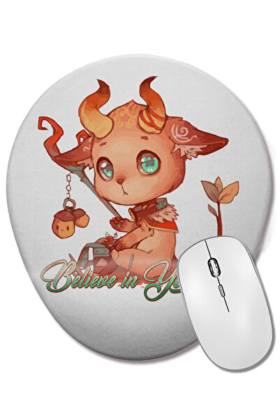 BASKI DÜNYASI Mouse Pad oval cu suport pentru încheietura mâinii Fire Harg Ra...