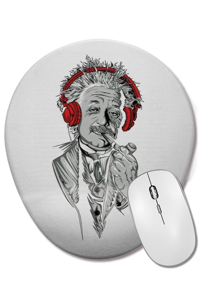 BASKI DÜNYASI Mouse Pad oval cu suport pentru încheietura mâinii Albert Einstein Music