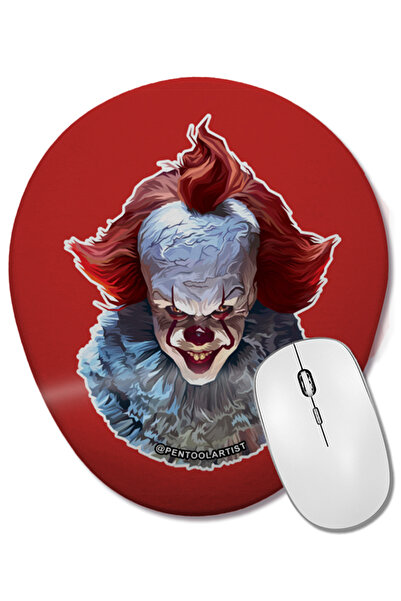 BASKI DÜNYASI Mouse Pad oval cu suport pentru încheietura mâinii, versiunea simplificată a culorilor Pennywise