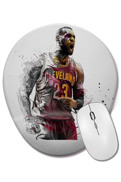 BASKI DÜNYASI Cleveland Cavaliers Lebron James Oval Mouse Pad with Wrist Support