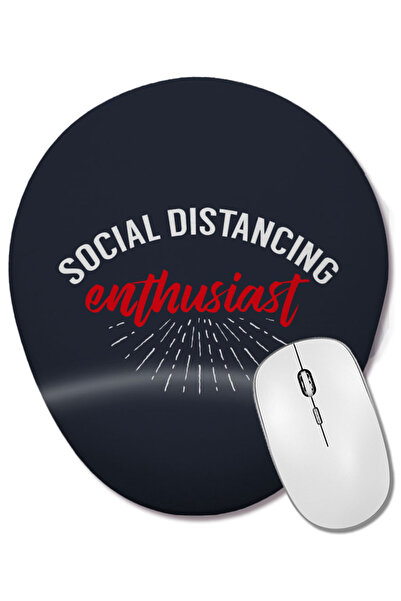BASKI DÜNYASI Mouse Pad oval pentru entuziaști de distanțare socială cu supor...