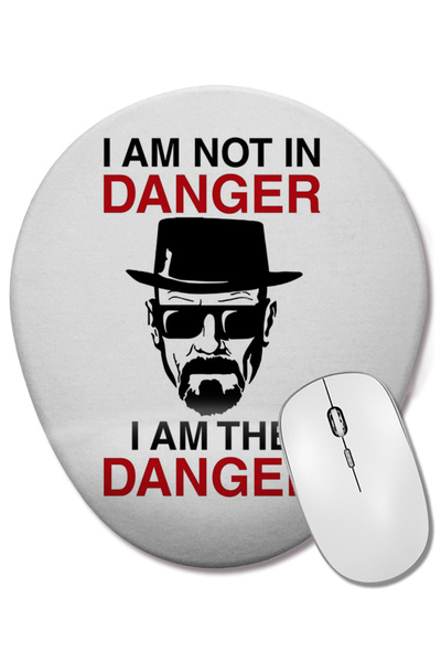 BASKI DÜNYASI Breaking Bad I Am The Danger Mouse Pad oval cu suport pentru în...
