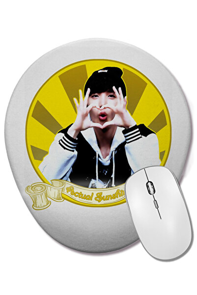 BASKI DÜNYASI Bts Jhope Actual Sunshine Wrist Supported Oval Mouse Pad