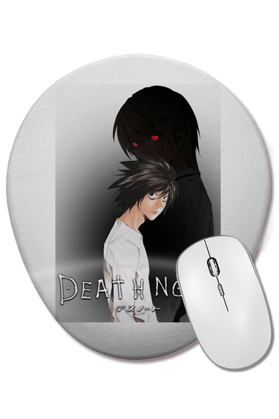 BASKI DÜNYASI Death Note L Mouse Pad oval cu suport pentru încheietura mâinii