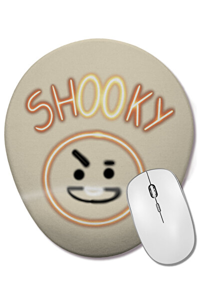 BASKI DÜNYASI Mouse Pad oval Bt21 Glowing Shooky Bts cu suport pentru încheie...