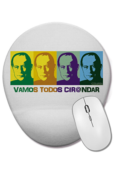 BASKI DÜNYASI Mouse Pad oval Vamos Todos Cir@ndar Popart cu suport pentru încheietura mâinii
