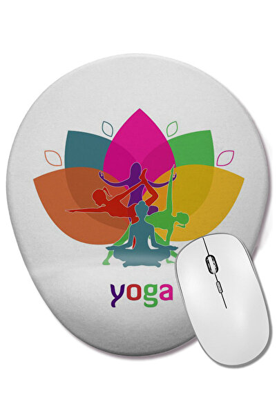 BASKI DÜNYASI Mouse Pad oval pentru yoga și fitness cu suport pentru încheiet...