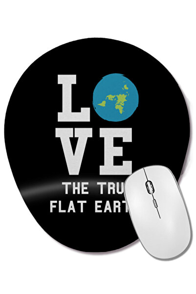 BASKI DÜNYASI Mouse Pad oval Love The True Flat Earth cu suport pentru închei...