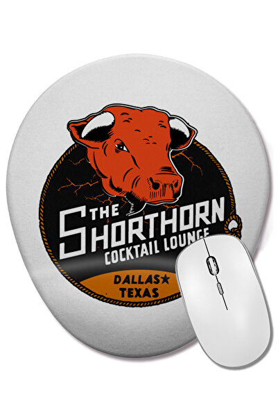 BASKI DÜNYASI Mouse Pad oval vintage Texas Dive Bar cu suport pentru încheietura mâinii