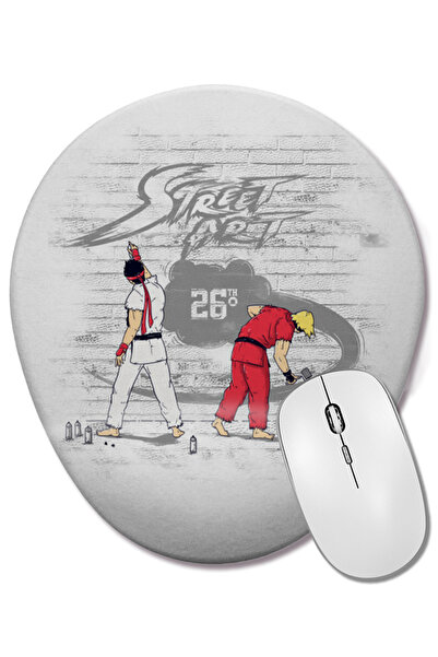 BASKI DÜNYASI Mouse Pad oval Street Fighter 2 cu suport pentru încheietura mâ...