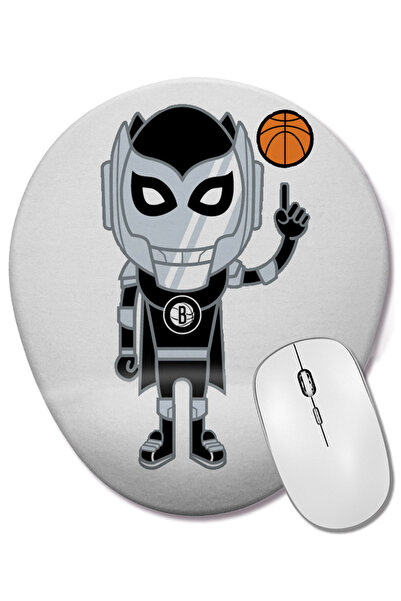 BASKI DÜNYASI Echipa de baschet Brooklyn Nets Jeremy Lin Mouse Pad oval cu su...