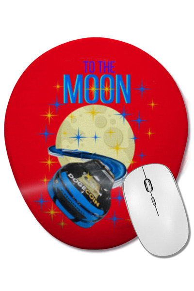 BASKI DÜNYASI TO THE MOON DOGECAR Dogecoin Crypto Logo Merch Mouse Pad oval c...