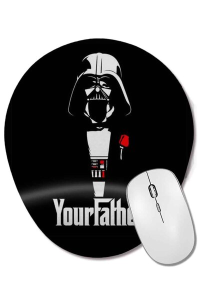 BASKI DÜNYASI Star Wars Yourfather Mouse Pad oval cu suport pentru încheietur...