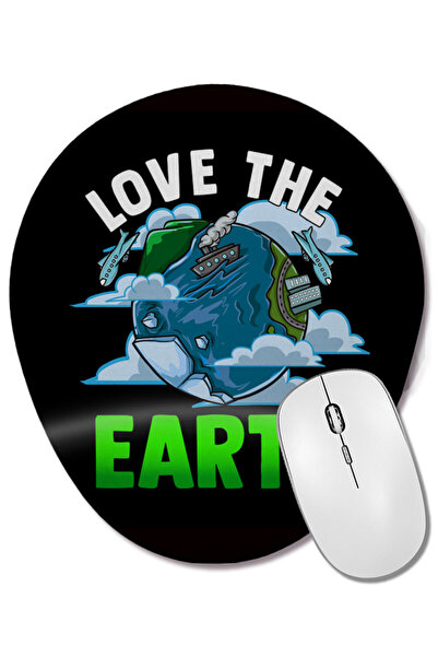 BASKI DÜNYASI Love The Earth Mouse Pad oval cu suport pentru încheietura mâin...