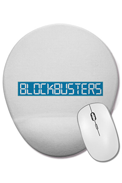 BASKI DÜNYASI Mouse Pad oval cu logo Retro Blockbusters cu suport pentru încheietura mâinii