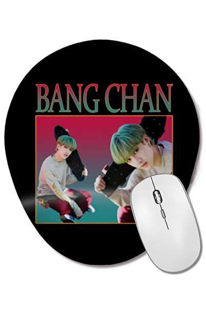 BASKI DÜNYASI Mouse Pad oval Stray Kids Bang Chan Chibi cu suport pentru înch...