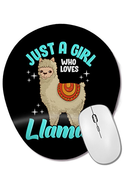 BASKI DÜNYASI Amuzant, doar o fată care iubește lamiile, mouse pad oval cu su...