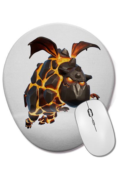 BASKI DÜNYASI Lava Clash of Clans Oval Mouse Pad with Wrist Support