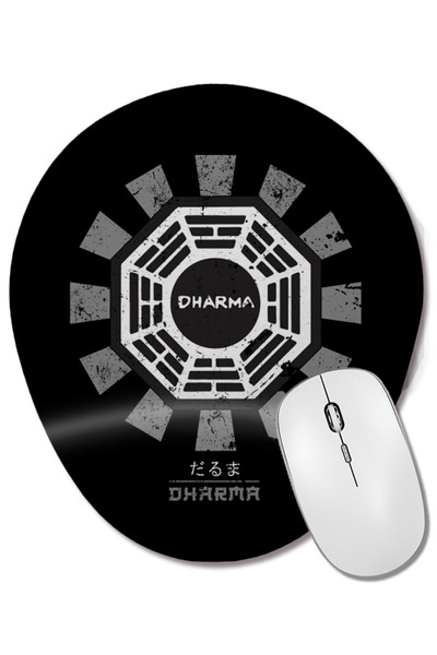 BASKI DÜNYASI Dharma Initiative Lost Retro Japanese Mouse Pad oval cu suport ...