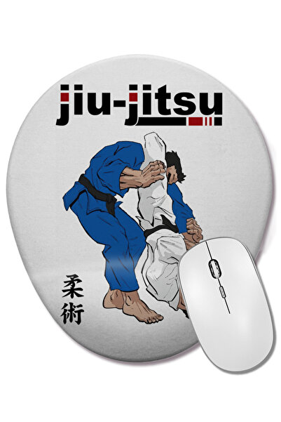 BASKI DÜNYASI Mouse Pad oval Jiu Jitsu cu suport pentru încheietura mâinii