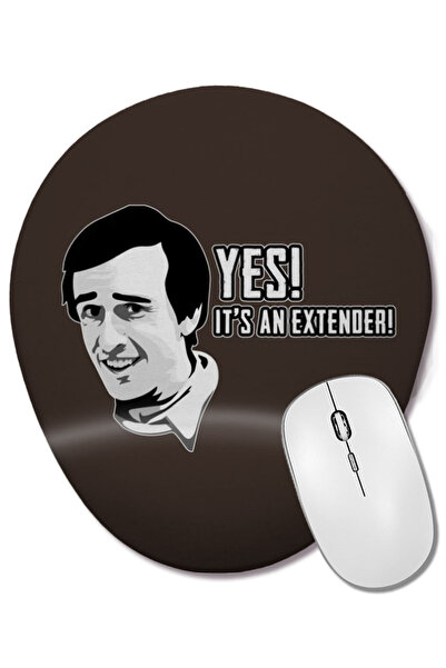 BASKI DÜNYASI Alan Partridge Kiss My Face Quote Oval Mouse Pad with Wrist Sup...