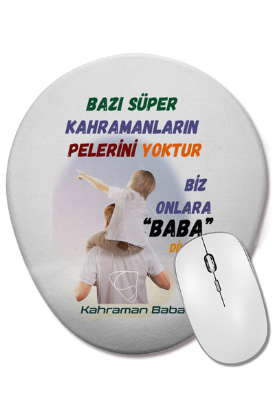 BASKI DÜNYASI Cadou pentru Ziua Tatălui 07 Mouse Pad oval cu suport pentru în...