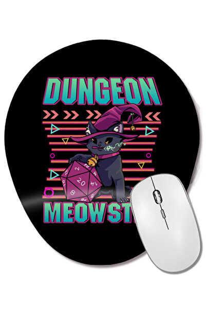 BASKI DÜNYASI Dungeon Meowster Cute & Funny Gaming Mouse Pad oval cu suport p...