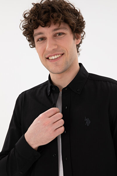 U.S. Polo Assn. Чоловічий чорний з довгим рукавом Basic Сорочка 50296777VR046