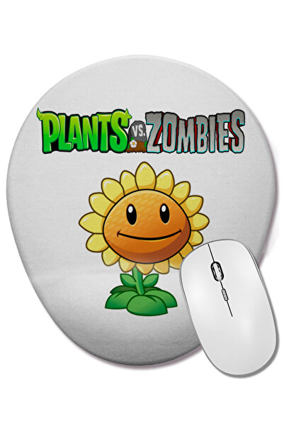 BASKI DÜNYASI Sunflower Plants and Zombies Mouse Pad oval cu suport pentru încheietura mâinii