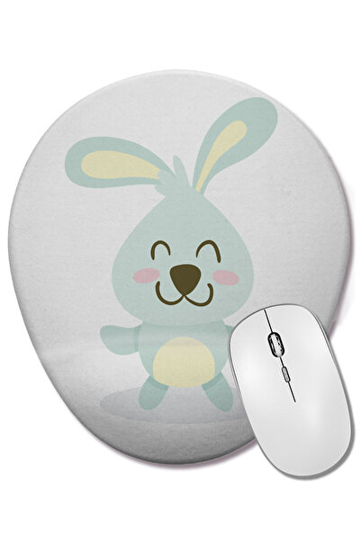 BASKI DÜNYASI Baby Animal - Mouse Pad oval Conejo cu suport pentru încheietur...