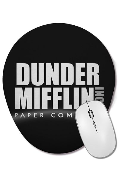 BASKI DÜNYASI لوحة ماوس بيضاوية من The Office Dunder Mifflin مع مسند للمعصم