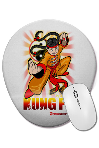 BASKI DÜNYASI Οβάλ ποντίκι με υποστήριξη καρπού Kung Fu Kutie