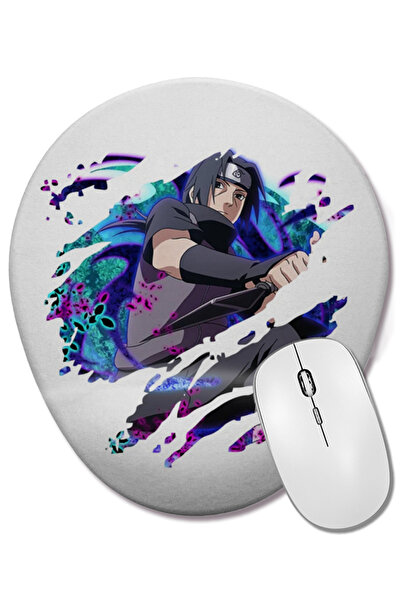 BASKI DÜNYASI Mouse Pad oval Uchiha Itachi Akatsuki cu suport pentru încheietura mâinii