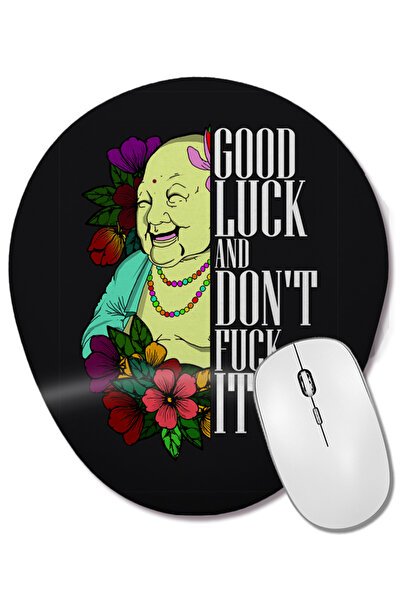 BASKI DÜNYASI Mouse Pad oval cu suport pentru încheietura mâinii - Bună noroc...