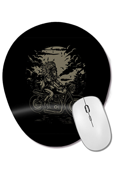 BASKI DÜNYASI Индийски мотоциклет Bilek Destekli Oval Mouse Pad