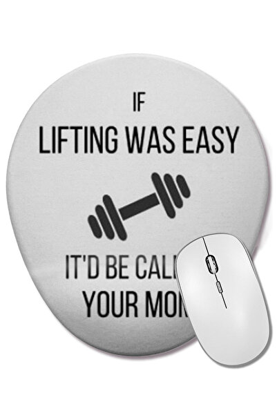 BASKI DÜNYASI Mouse Pad oval cu suport pentru încheietura mâinii i Love Bush